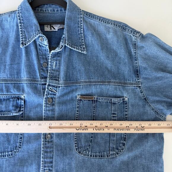 Vintage Calvin Klein 90s denim oversized button front shirt - Picture 13 of 14